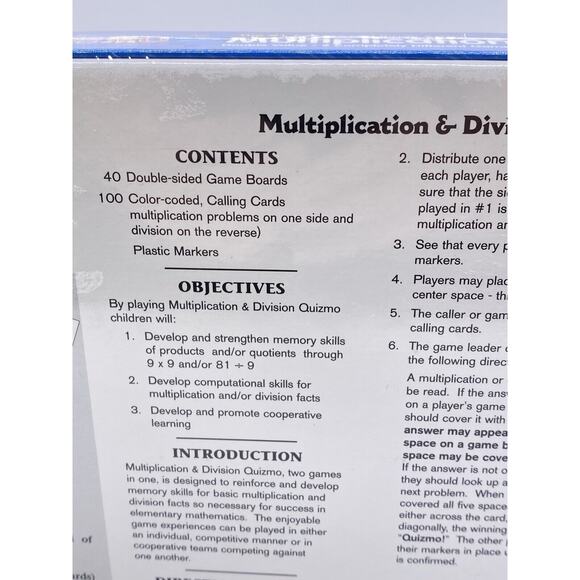 Quizmo Multiplication & Division Bingo World Class Learning Material Vintage - Picture 2 of 5